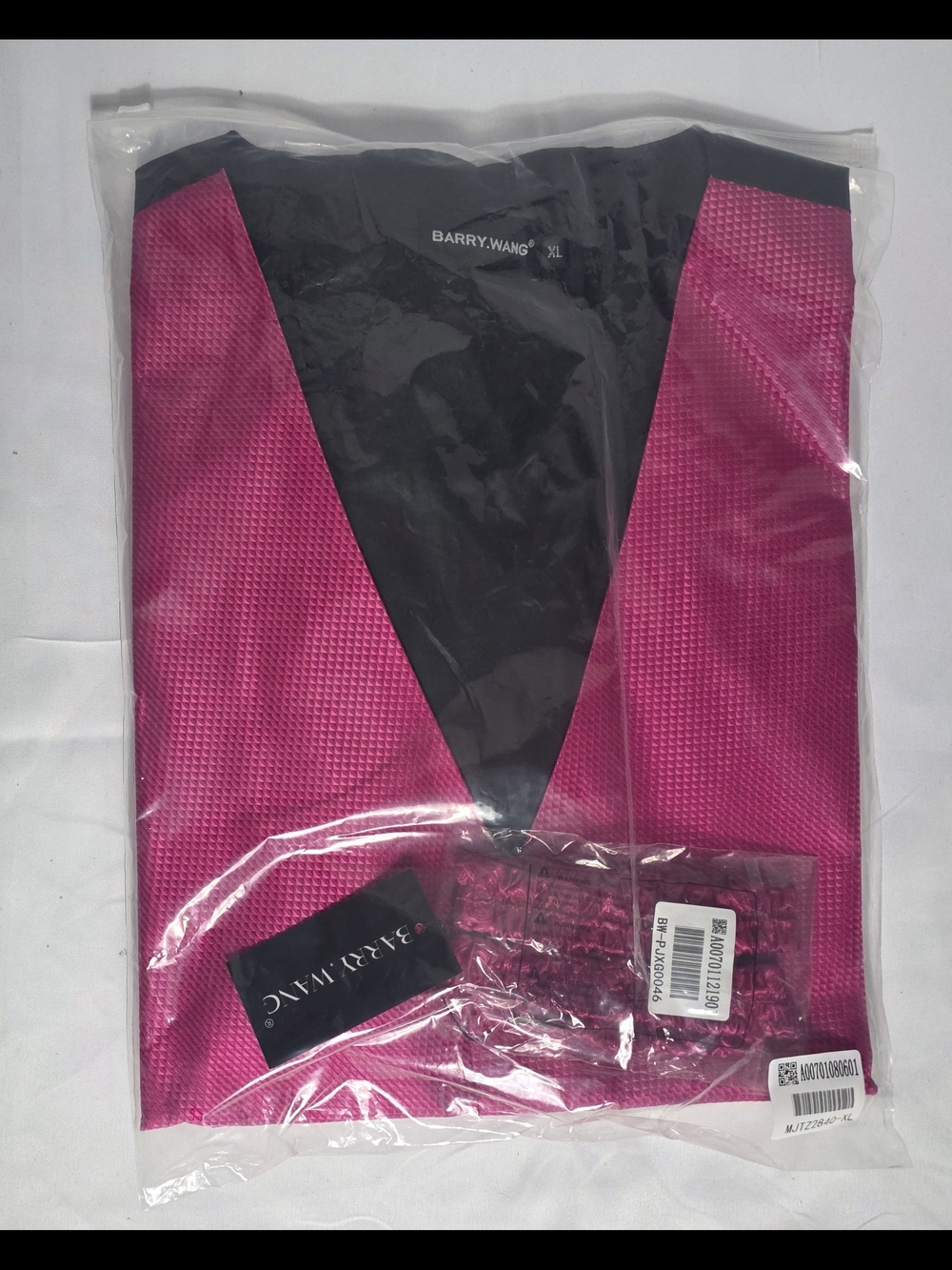 Barry.Wang Mens Pink Vest, Tie, Cufflinks Formal Wedding Party Prom 6 Piece Set